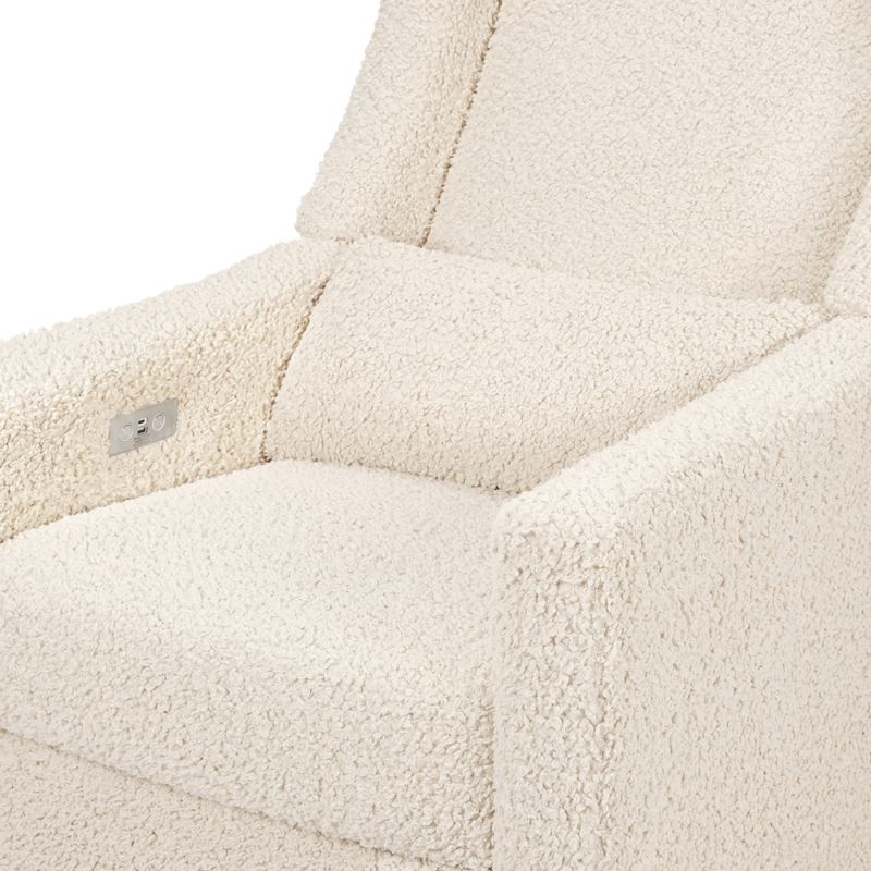 Babyletto Kiwi Almond Teddy Loop Nursery Power Glider Recliner Chair with Light Wood Base - image 9 of 18