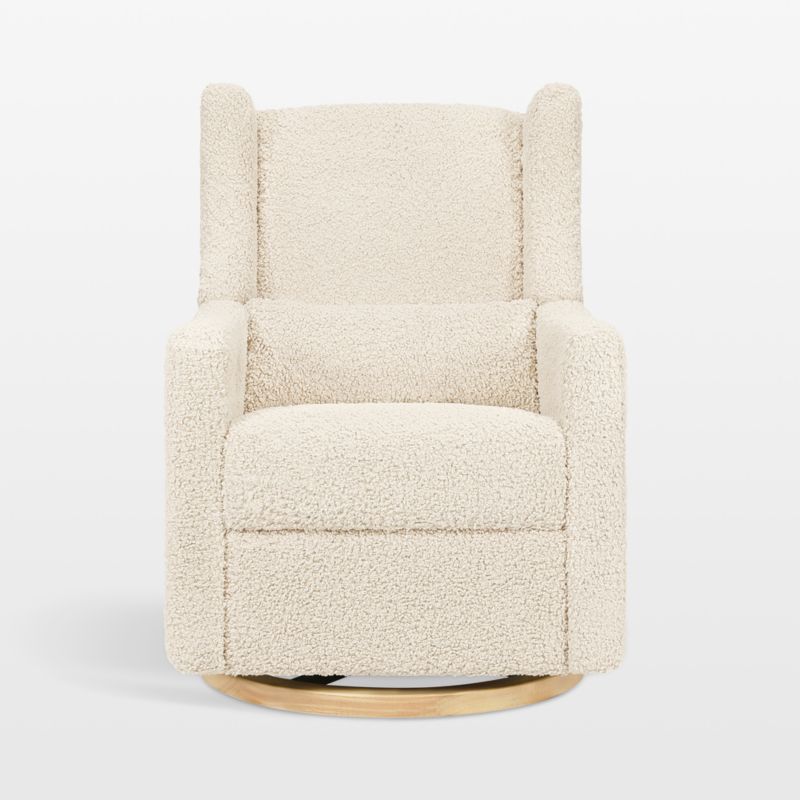 Babyletto Kiwi Almond Teddy Loop Nursery Power Glider Recliner Chair with Light Wood Base - image 6 of 18