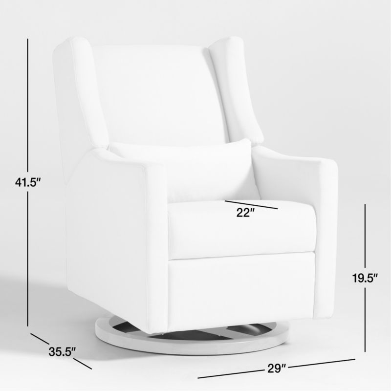 Babyletto Kiwi Nursery Glider Recliner Chair w/ Electronic Control and USB Performance Fog Grey and Natural Stripe with Natural Wood Base