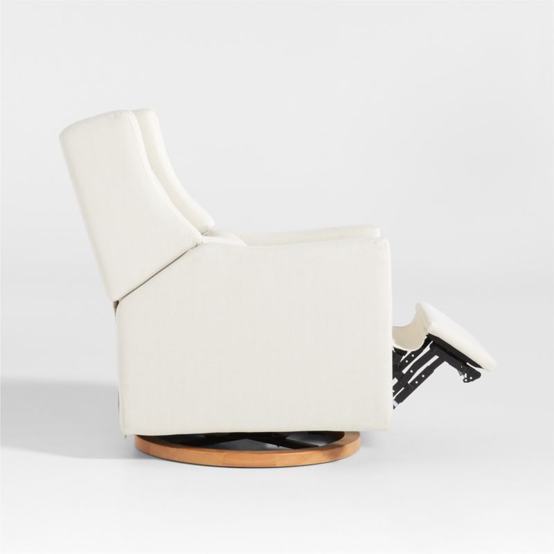 Babyletto Kiwi Cream Nursery Power Glider Recliner Chair with Natural