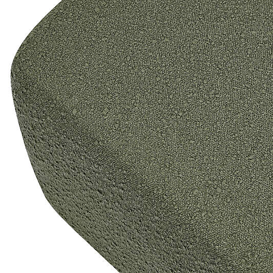 Babyletto Kiwi Gliding Ottoman in Olive Green Boucle with Light Wood Base