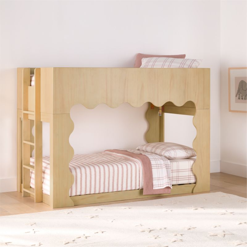 Babyletto Lido Wave Blonde Wood Convertible Kids Bunk Bed - image 1 of 4