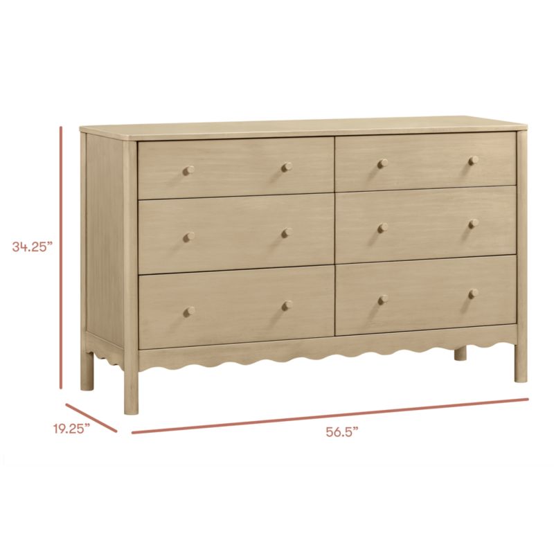 Babyletto Swell Washed Pine Wood Wide 6-Drawer Kids Dresser - image 3 of 4