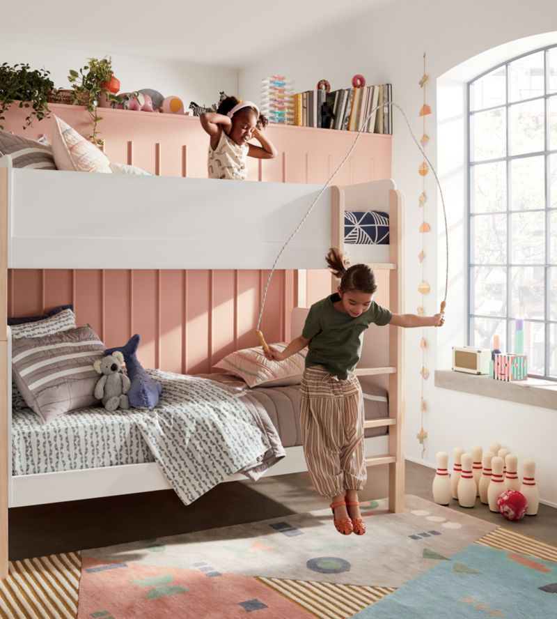 Babyletto TipToe White & Washed Natural Wood Kids Bunk Bed - image 3 of 13