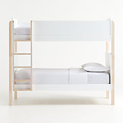 Babyletto TipToe White & Washed Natural Wood Kids Bunk Bed