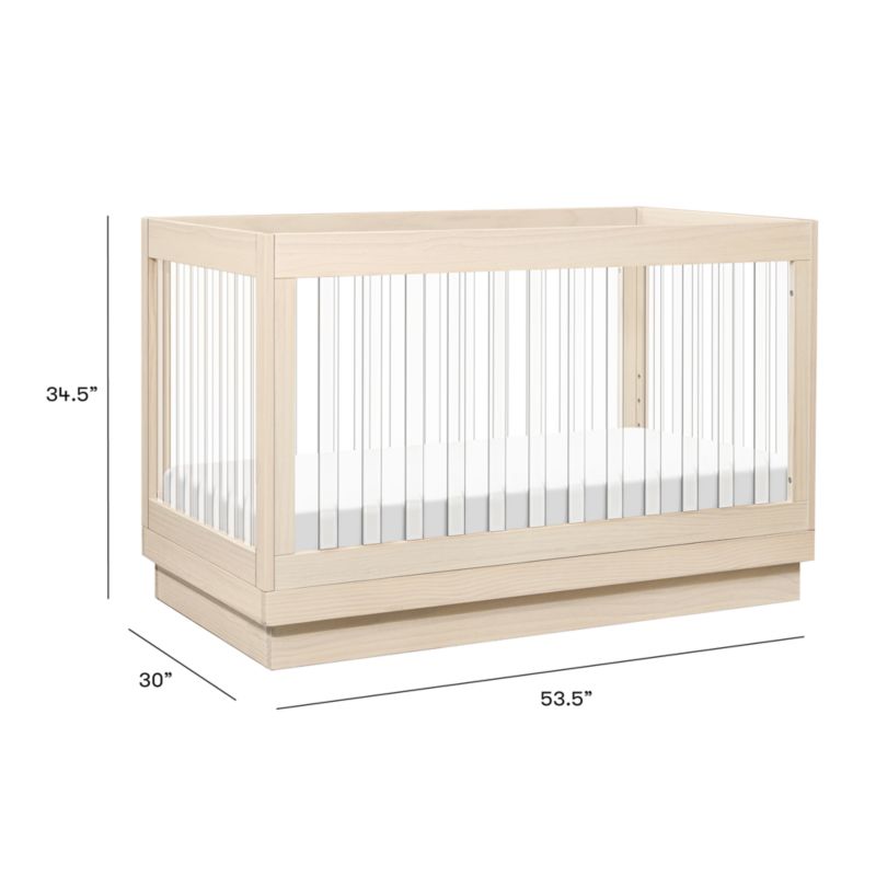 Babyletto Harlow Natural Acrylic 3-in-1 Convertible Baby Crib with ...