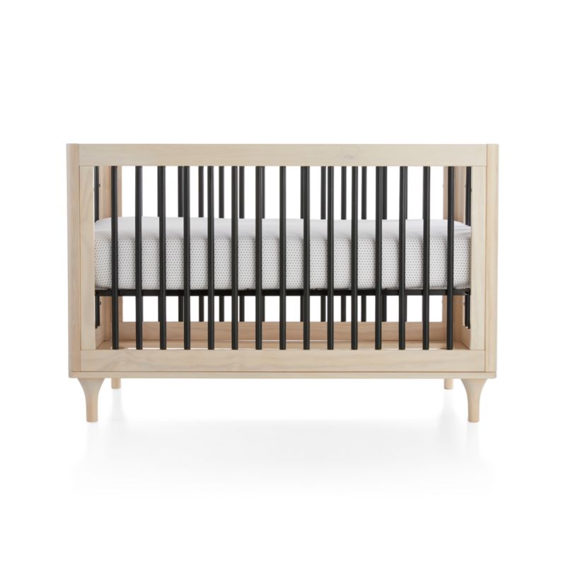 Black and natural wood crib best sale