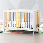 View Babyletto Lolly White & Natural 3-in-1 Convertible Crib with Toddler Bed Conversion Kit - image 1 of 13