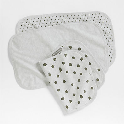 View Baby's First Organic Jersey Grey Baby Burp Cloths, Set of 3 details