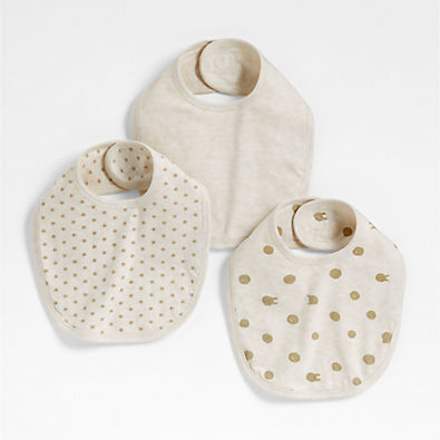 View Baby's First Organic Jersey Natural Baby Bibs, Set of 3 details
