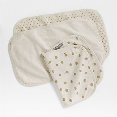 View Baby's First Organic Jersey Natural Baby Burp Cloths, Set of 3 details