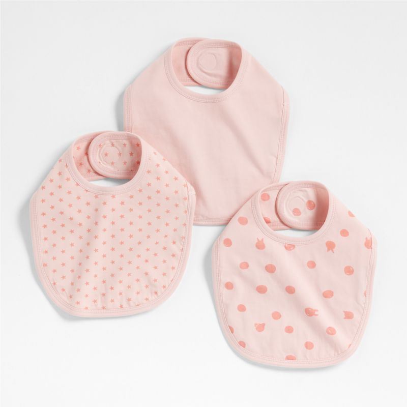 Baby's First Organic Jersey Pink Baby Bibs, Set of 3 + Reviews