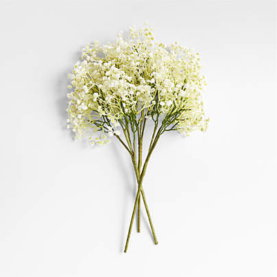 Faux Green and White Baby's Breath Flower Bouquet 20"