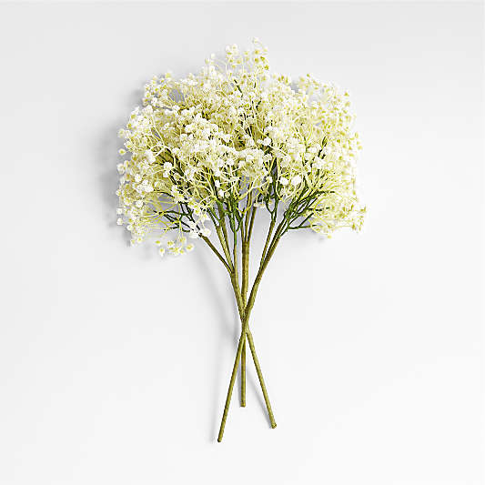 Faux Green and White Baby's Breath Flower Bouquet 20"