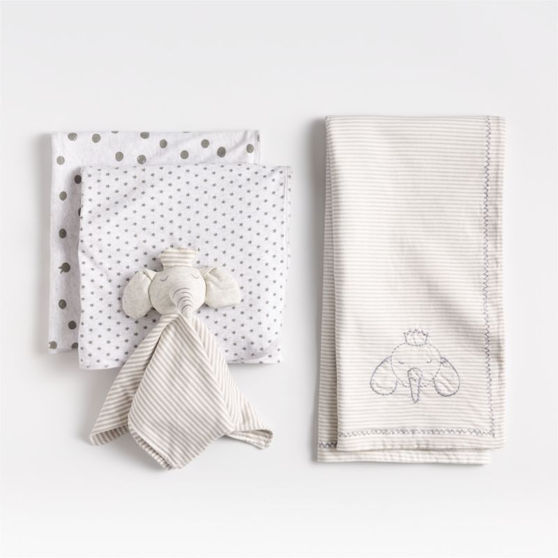 Baby's First Grey Organic Jersey Baby Swaddle Blankets, Set of 2