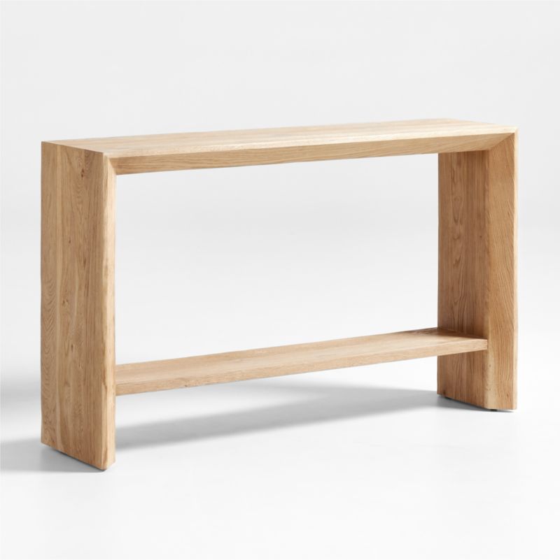 Baja 72" Rectangular Natural Oak Wood Console Table with Shelf