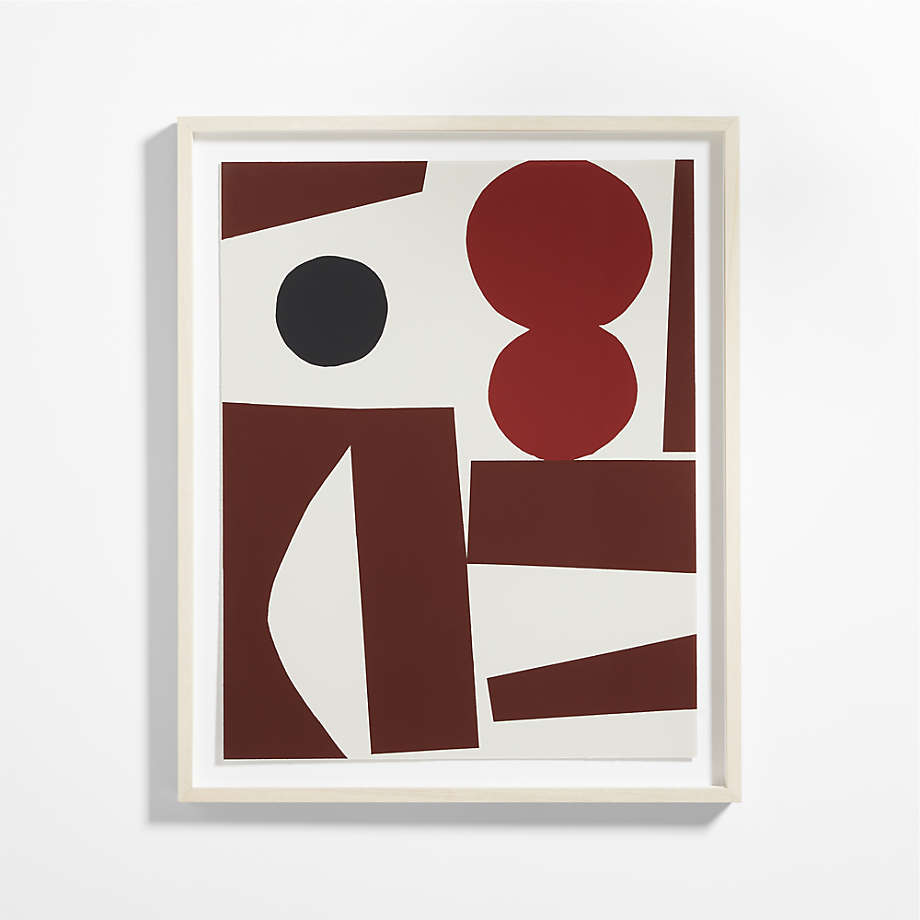 "Balancing Act" Framed Dark Red 36"x44" Wall Art Print by Larry Bentley