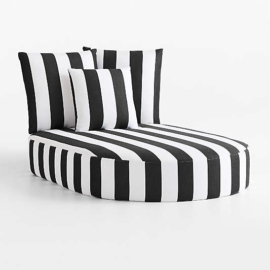 Replacement Bali Black and White Cabana Stripe Sunbrella ® Outdoor Chaise Daybed Cushion