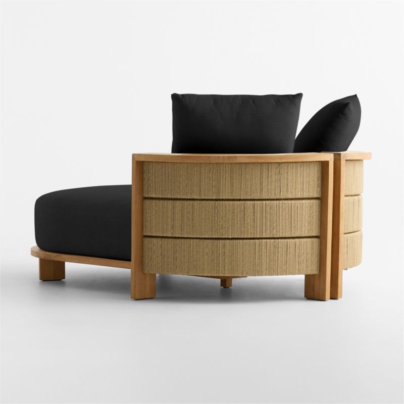 Bali 51" Natural Teak Chaise Daybed with Canvas Black Sunbrella ® Cushions - image 9 of 11