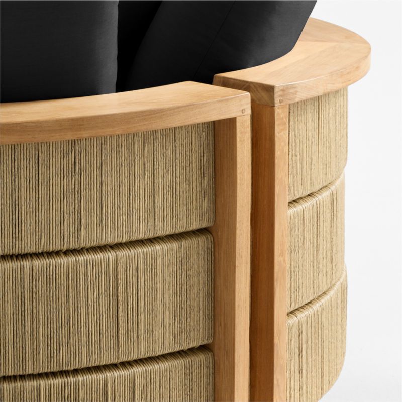 Bali 51" Natural Teak Chaise Daybed with Canvas Black Sunbrella ® Cushions - image 10 of 11