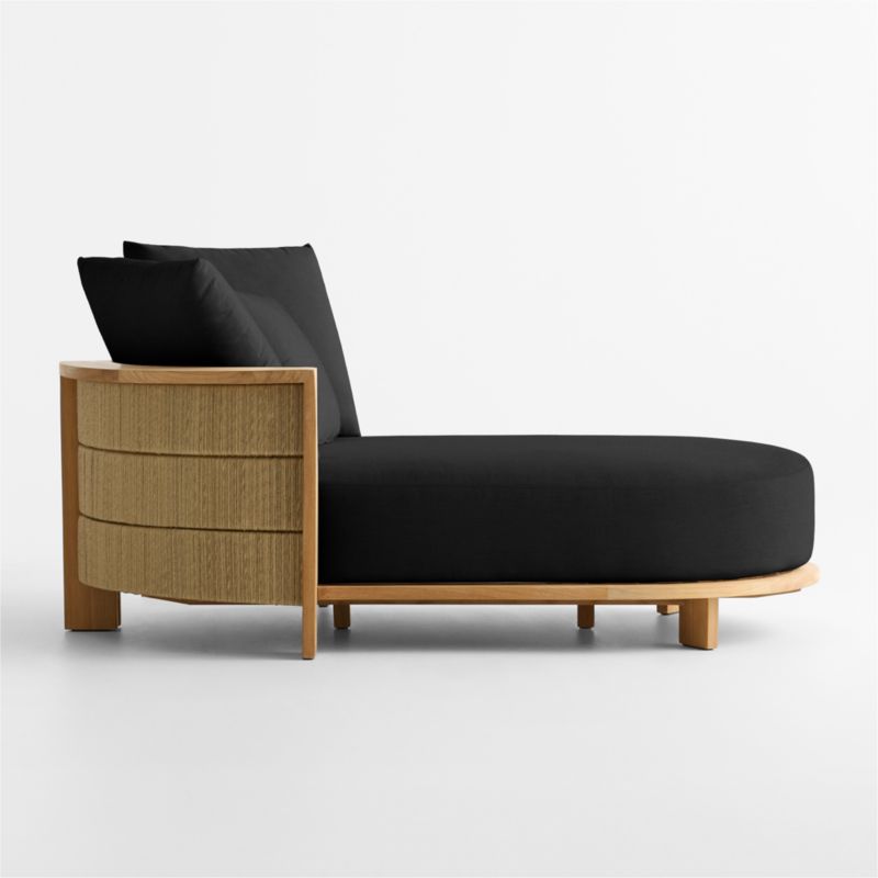 Bali 51" Natural Teak Chaise Daybed with Canvas Black Sunbrella ® Cushions - image 8 of 11