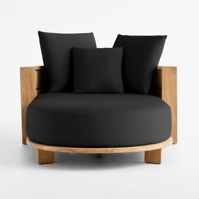 Bali 51" Natural Teak Chaise Daybed with Canvas Black Sunbrella ® Cushions - image 7 of 11