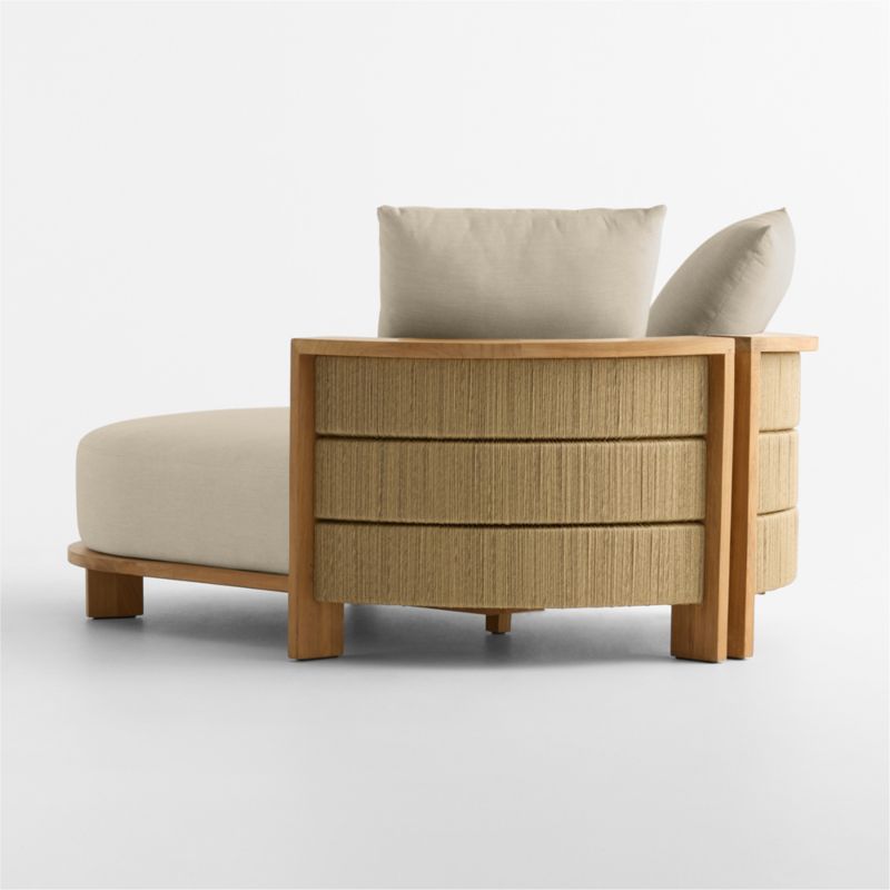 Bali 51" Natural Teak Chaise Daybed with Canvas Flax Sunbrella ® Cushions - image 9 of 11