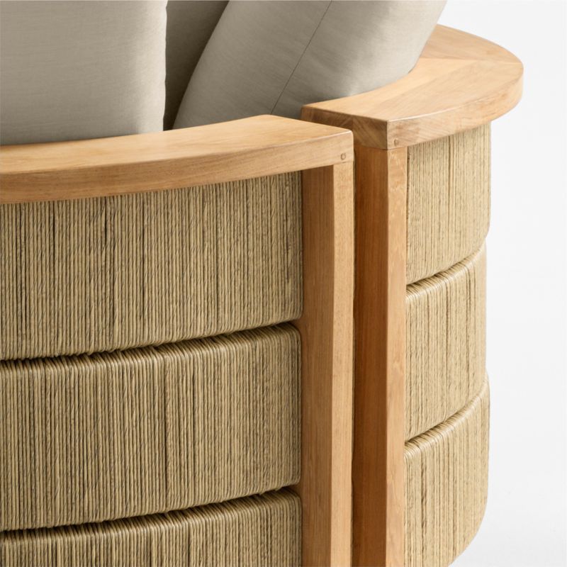 Bali 51" Natural Teak Chaise Daybed with Canvas Flax Sunbrella ® Cushions - image 10 of 11