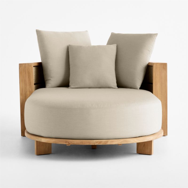 Bali 51" Natural Teak Chaise Daybed with Canvas Flax Sunbrella ® Cushions - image 7 of 11