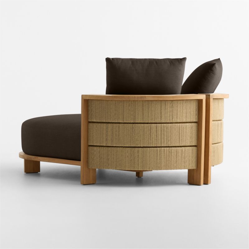 Bali 51" Natural Teak Chaise Daybed with Canvas Java Sunbrella ® Cushions - image 10 of 11
