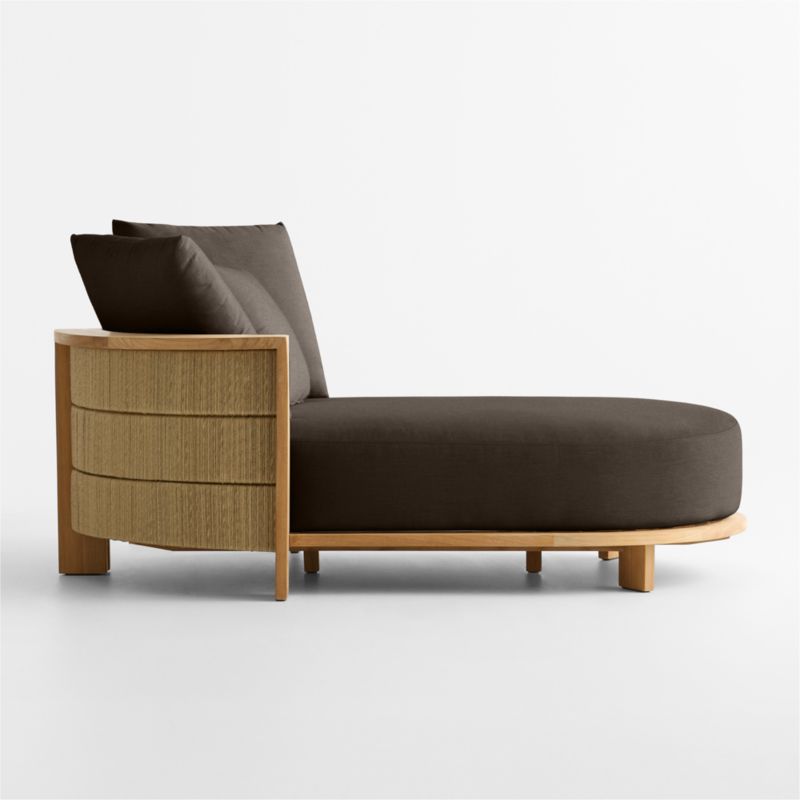 Bali 51" Natural Teak Chaise Daybed with Canvas Java Sunbrella ® Cushions - image 9 of 11