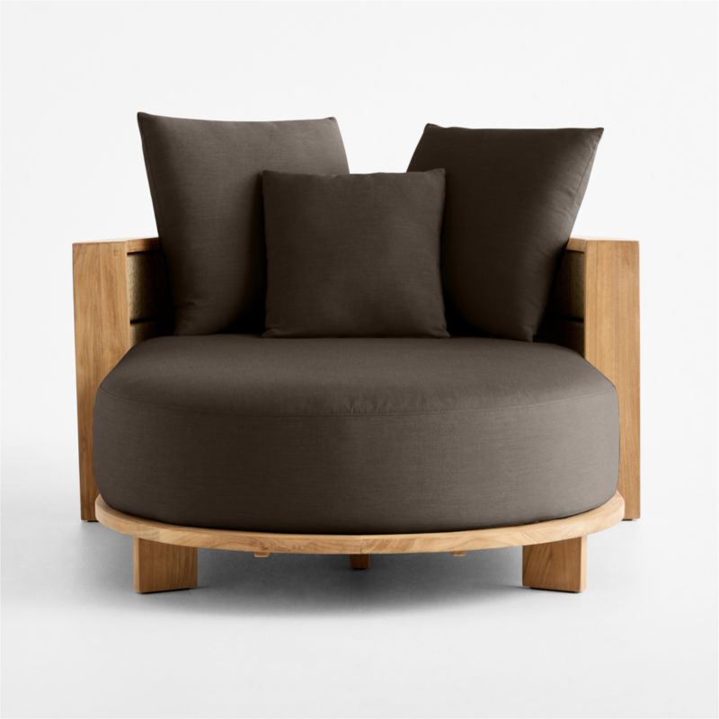 Bali 51" Natural Teak Chaise Daybed with Canvas Java Sunbrella ® Cushions - image 8 of 11