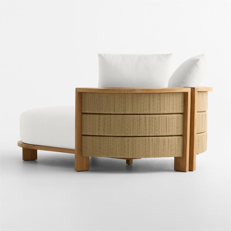 Bali 51" Natural Teak Chaise Daybed with Canvas White Sunbrella ® Cushions - image 9 of 11