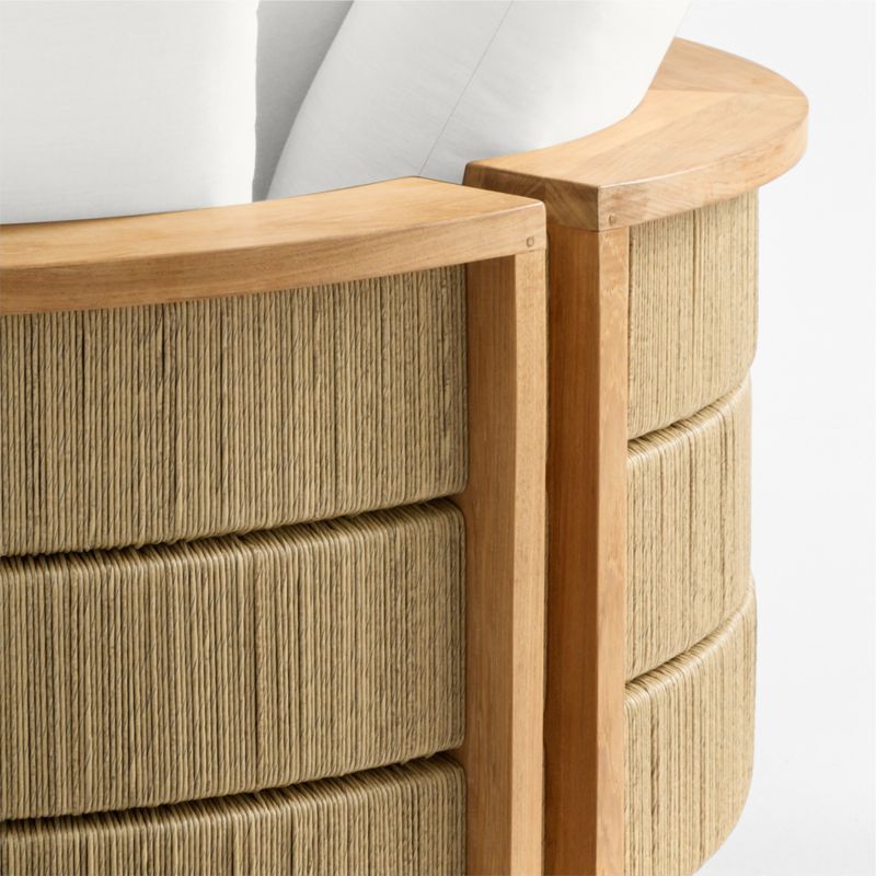 Bali 51" Natural Teak Chaise Daybed with Canvas White Sunbrella ® Cushions - image 10 of 11