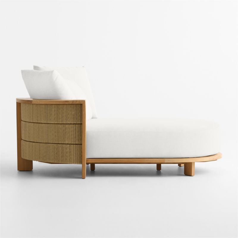 Bali 51" Natural Teak Chaise Daybed with Canvas White Sunbrella ® Cushions - image 8 of 11