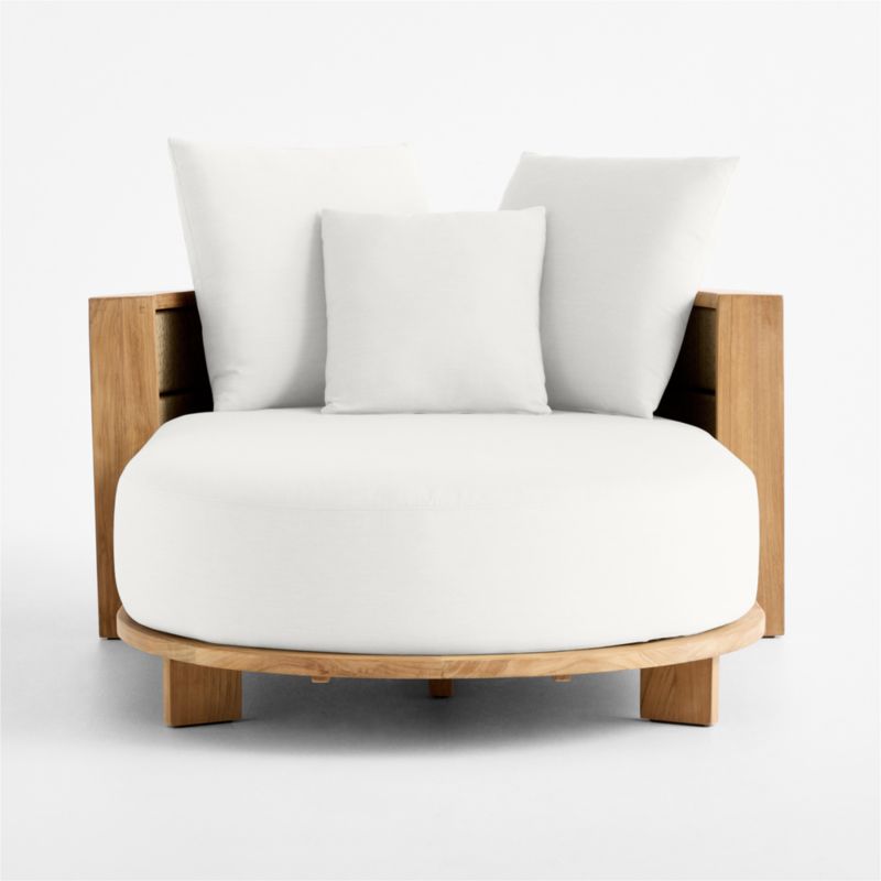 Bali 51" Natural Teak Chaise Daybed with Canvas White Sunbrella ® Cushions - image 7 of 11