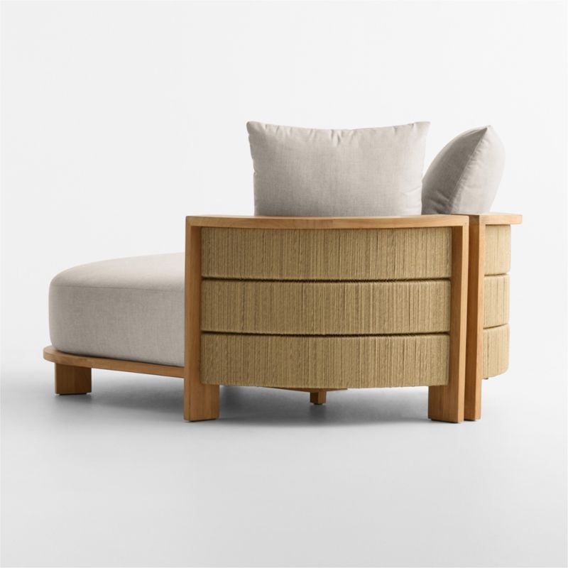 Bali 51" Natural Teak Chaise Daybed with Cast Ash Sunbrella ® Cushions