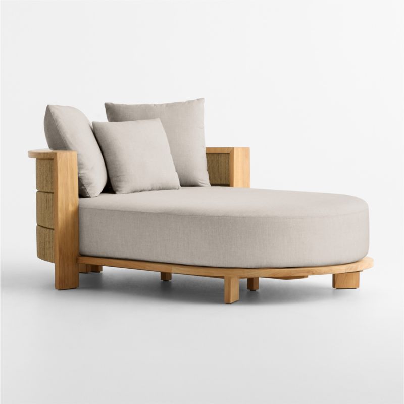 Viewing product image Bali 51" Natural Teak Chaise Daybed with Cast Ash Sunbrella ® Cushions - image 1 of 9