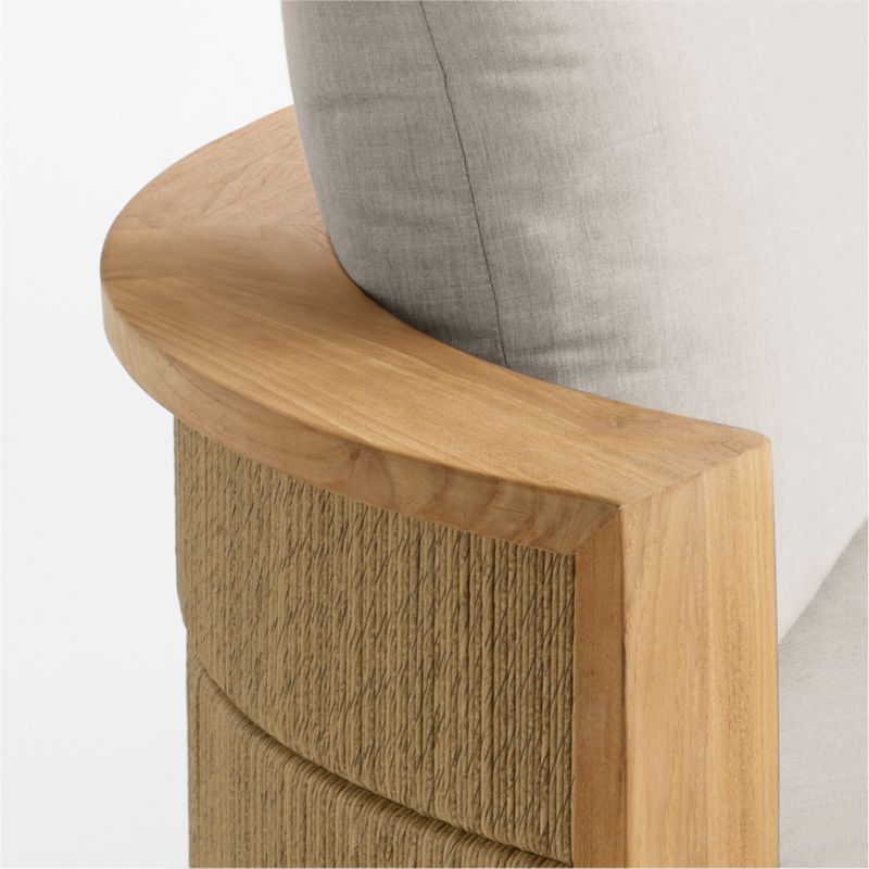 Bali 51" Natural Teak Chaise Daybed with Cast Ash Sunbrella ® Cushions