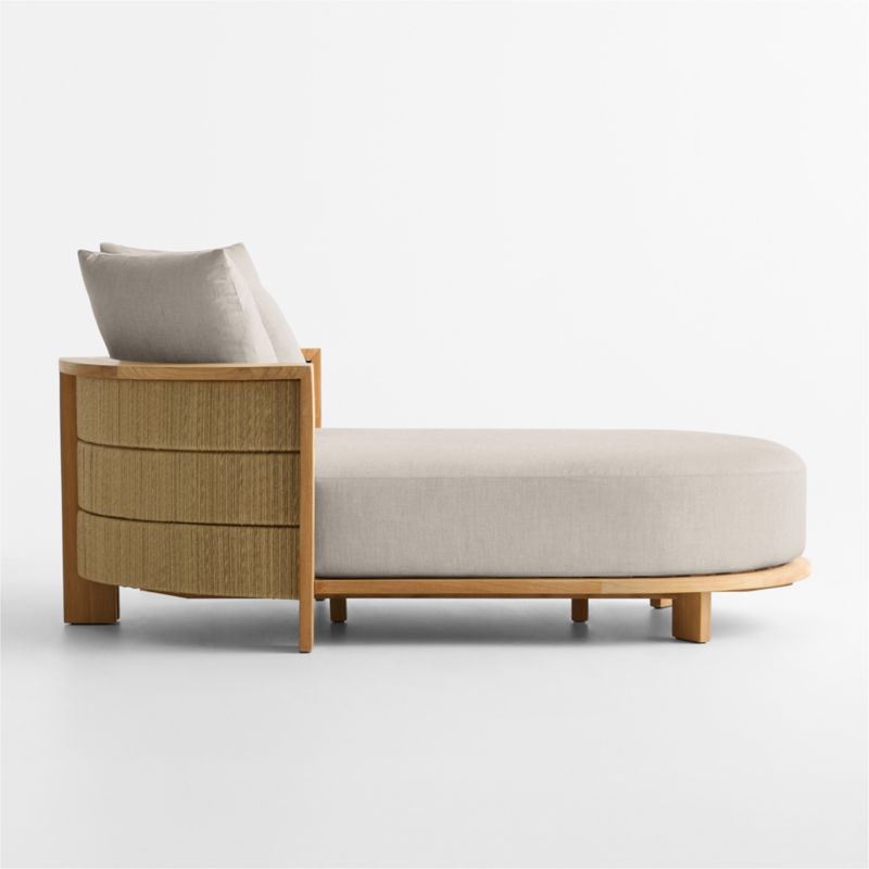 Bali 51" Natural Teak Chaise Daybed with Cast Ash Sunbrella ® Cushions