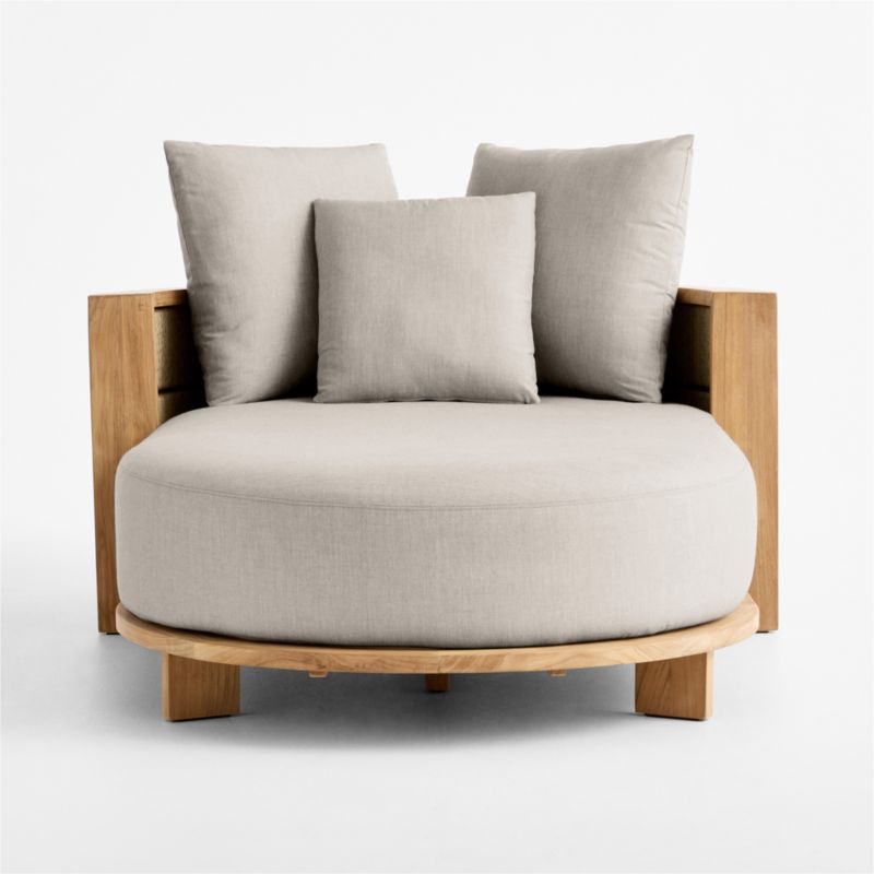 Bali 51" Natural Teak Chaise Daybed with Cast Ash Sunbrella ® Cushions