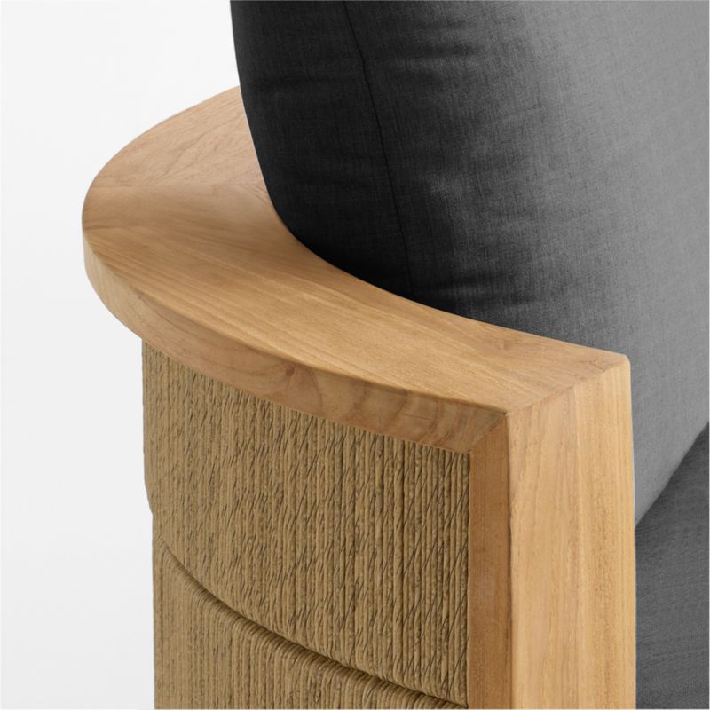 Bali 51" Natural Teak Chaise Daybed with Cast Charcoal Sunbrella ® Cushions