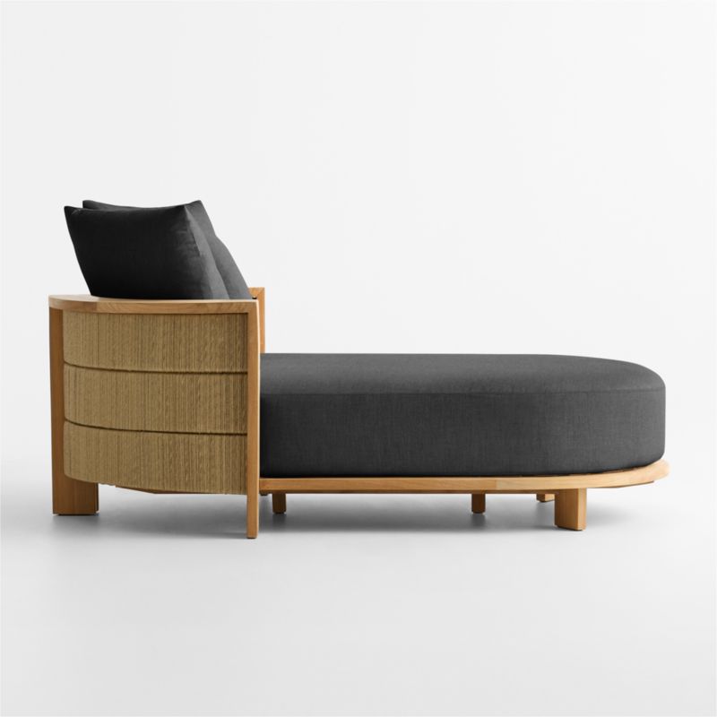 Bali 51" Natural Teak Chaise Daybed with Cast Charcoal Sunbrella ® Cushions