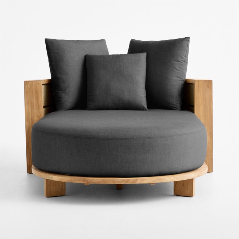 Bali 51" Natural Teak Chaise Daybed with Cast Charcoal Sunbrella ® Cushions