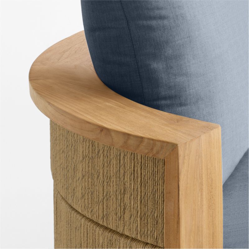 Bali 51" Natural Teak Chaise Daybed with Cast Harbor Sunbrella ® Cushions