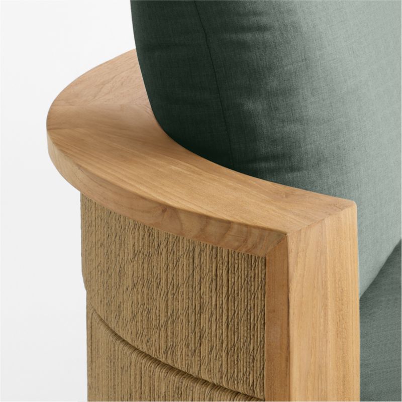 Bali 51" Natural Teak Chaise Daybed with Cast Ivy Sunbrella ® Cushions