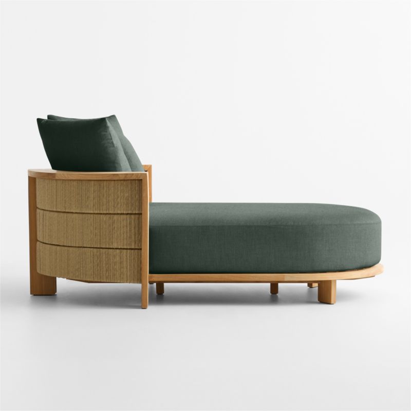 Bali 51" Natural Teak Chaise Daybed with Cast Ivy Sunbrella ® Cushions