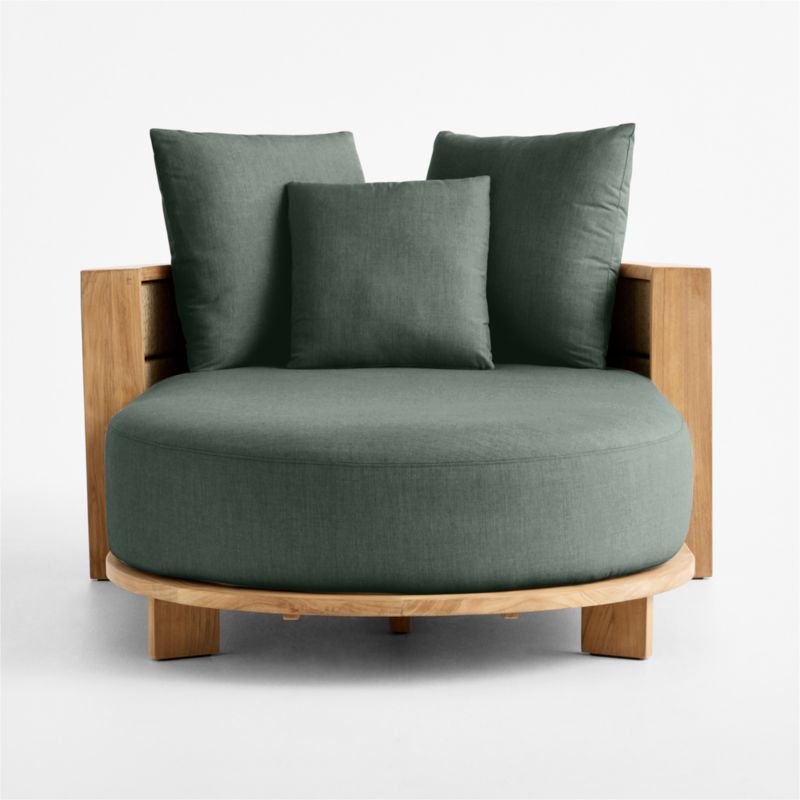 Bali 51" Natural Teak Chaise Daybed with Cast Ivy Sunbrella ® Cushions