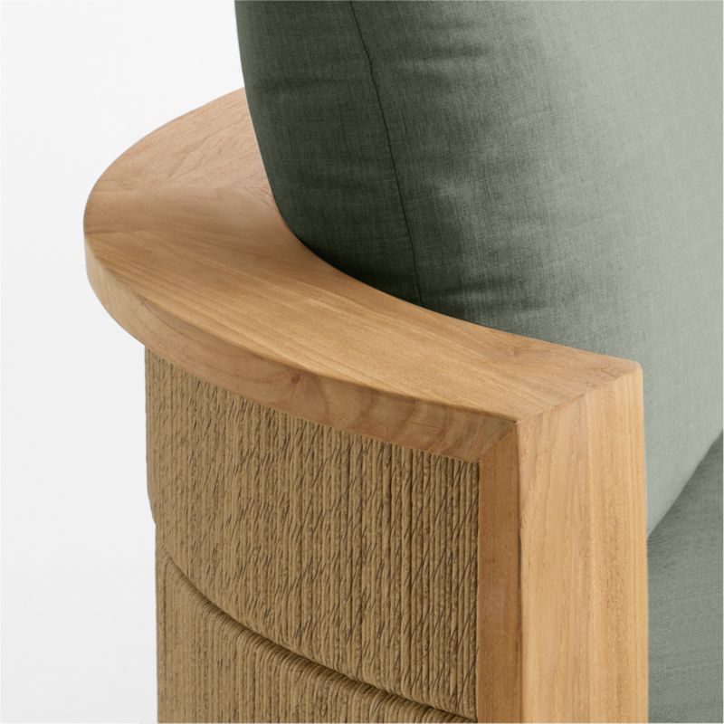 Bali 51" Natural Teak Chaise Daybed with Cast Sage Sunbrella ® Cushions