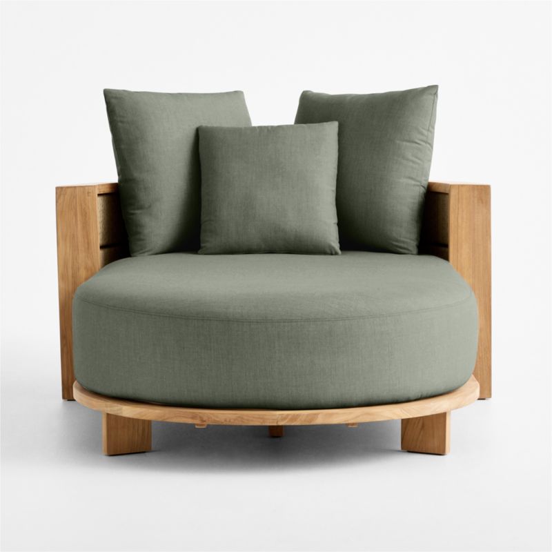 Bali 51" Natural Teak Chaise Daybed with Cast Sage Sunbrella ® Cushions